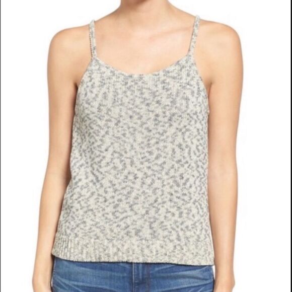 Madewell Cotton Heathered Gray Button Detailing Tank Top Size S - Picture 1 of 9